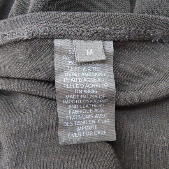 Donna Karan Medium Black Strapless Ruched Dress Leather Straps Union Made VTG - Picture 9 of 12